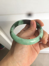 Load image into Gallery viewer, 56.6mm Certified Type A 100% Natural dark green/sunny green Jadeite Jade bangle K104-2840