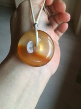 Load image into Gallery viewer, 30.5mm 100% natural icy clear red/yellow agate safety guardian donut add  on item SY25