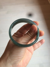 Load image into Gallery viewer, 52.8mm Certified Type A 100% Natural icy watery deep sea green/blue/gray/white Guatemala Jadeite bangle KS91-6393