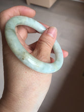 Load image into Gallery viewer, 55.5mm Certified 100% natural Type A light green yellow chubby round cut jadeite jade bangle BQ38-5780