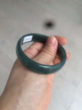 Load image into Gallery viewer, 52.8mm Certified Type A 100% Natural icy watery deep sea green/blue/gray/white Guatemala Jadeite bangle KS91-6393