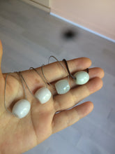 Load image into Gallery viewer, 12-14mm Type A 100% Natural white/light green/purple Jadeite Jade LuluTong (Every road is smooth) pendant S68