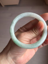 Load image into Gallery viewer, 53.6mm certified 100% natural type A white/sunny green round cut jadeite jade bangle AU38-9812