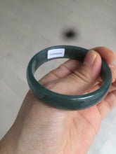 Load image into Gallery viewer, 52.8mm Certified Type A 100% Natural icy watery deep sea green/blue/gray/white Guatemala Jadeite bangle KS91-6393