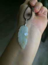 Load image into Gallery viewer, Type A 100% Natural green/yellow/purple Jadeite Jade leaf pendant group m100