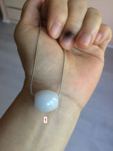Load image into Gallery viewer, 12-14mm Type A 100% Natural white/light green/purple Jadeite Jade LuluTong (Every road is smooth) pendant S68