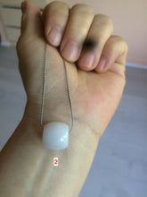 Load image into Gallery viewer, 12-14mm Type A 100% Natural white/light green/purple Jadeite Jade LuluTong (Every road is smooth) pendant S68