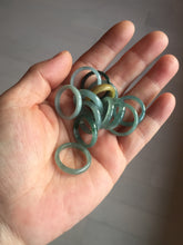Load image into Gallery viewer, 15.9mm 5 1/4 100% natural type A icy watery green/blue icy watery Guatemala jadeite jade band ring group BL144