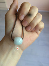 Load image into Gallery viewer, 12-14mm Type A 100% Natural white/light green/purple Jadeite Jade LuluTong (Every road is smooth) pendant S68