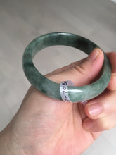 Load image into Gallery viewer, 54.5mm certified 100% natural dark green black jadeite jade bangle AS87-7064