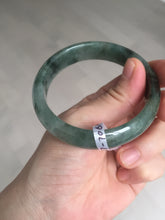 Load image into Gallery viewer, 54.5mm certified 100% natural dark green black jadeite jade bangle AS87-7064