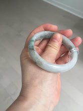 Load image into Gallery viewer, 55mm certified 100% natural icy watery light green with green floating flowers jadeite jade bangle AS88-7068