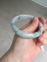 Load image into Gallery viewer, 55mm certified 100% natural icy watery light green with green floating flowers jadeite jade bangle AS88-7068