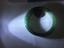 Load image into Gallery viewer, 55.5mm Certified Type A 100% Natural oily dark green(老油青)/gray Jadeite bangle BG229-0411