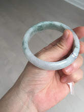 Load image into Gallery viewer, 55mm certified 100% natural icy watery light green with green floating flowers jadeite jade bangle AS88-7068