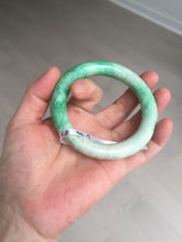 Load image into Gallery viewer, 56.5mm certified 100% natural sunny green yellow chubby jadeite jade bangle AS89-7058