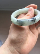 Load image into Gallery viewer, 51.5mm certified Type A 100% Natural icy watery light green white oval Jadeite Jade bangle BS65-7412