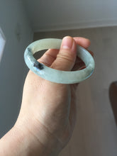 Load image into Gallery viewer, 51.5mm certified Type A 100% Natural icy watery light green white oval Jadeite Jade bangle BS65-7412