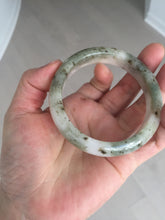 Load image into Gallery viewer, 56.4mm Certificated dark green/black/white with floating seaweed jadeite jade bangle BP21-4072