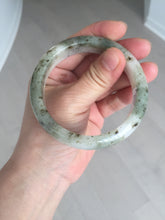 Load image into Gallery viewer, 56.4mm Certificated dark green/black/white with floating seaweed jadeite jade bangle BP21-4072