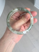 Load image into Gallery viewer, 56.4mm Certificated dark green/black/white with floating seaweed jadeite jade bangle BP21-4072