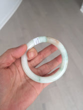 Load image into Gallery viewer, 53.5mm certified natural 100% natural Type A light green red round cut jadeite jade bangle BP22-7250