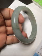 Load image into Gallery viewer, 57.3 mm Certified Type A 100% Natural green/gray Jadeite Jade bangle AZ69-0347