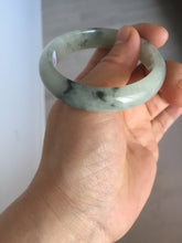 Load image into Gallery viewer, 51.5mm certified Type A 100% Natural icy watery light green white oval Jadeite Jade bangle BS65-7412