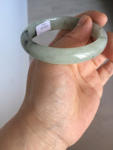 Load image into Gallery viewer, 51.5mm certified Type A 100% Natural icy watery light green white oval Jadeite Jade bangle BS65-7412
