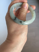 Load image into Gallery viewer, 51.5mm certified Type A 100% Natural icy watery light green white oval Jadeite Jade bangle BS65-7412