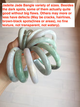 Load image into Gallery viewer, 54-57mm Certified type A 100% Natural yellow/brown Jadeite bangle group GL6