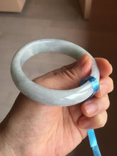 Load image into Gallery viewer, 57mm Certified type A 100% Natural light green white Jadeite bangle AX141-0794