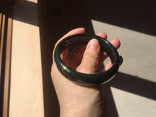 Load image into Gallery viewer, 60.3mm 100% Natural dark green/black meteorite Stellar Night sky nephrite bangle HN25-7603