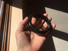 Load image into Gallery viewer, 60.3mm 100% Natural dark green/black meteorite Stellar Night sky nephrite bangle HN25-7603