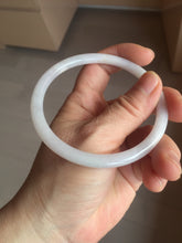 Load image into Gallery viewer, Sold! please don't order, Thanks. 62mm Certified Type A 100% Natural white light purple slim round cut Jadeite bangle AU35-8538