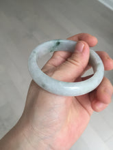 Load image into Gallery viewer, 53.7mm certificated Type A 100% Natural light green white Jadeite Jade bangle S89-7060