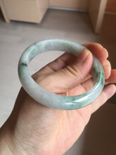 Load image into Gallery viewer, 54.5mm Certified 100% natural Type A light purple with green floating flowers jadeite jade bangle BN14-7084