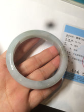 Load image into Gallery viewer, 57.3mm 100% natural Type A icy watery oily dark green/gray jadeite jade bangle AZ72-0331