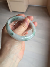 Load image into Gallery viewer, 54.5mm Certified 100% natural Type A light purple with green floating flowers jadeite jade bangle BN14-7084