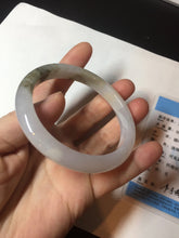 Load image into Gallery viewer, 57.3mm Certified Type A 100% Natural icy watery white purple black brown Jadeite Jade bangle BL74-7052
