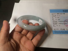 Load image into Gallery viewer, 57.3mm 100% natural Type A icy watery oily dark green/gray jadeite jade bangle AZ72-0331