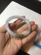 Load image into Gallery viewer, 57.3mm Certified Type A 100% Natural icy watery white purple black brown Jadeite Jade bangle BL74-7052