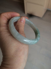 Load image into Gallery viewer, 57mm Certified 100% natural Type A light green/white  jadeite jade bangle BH49-0023
