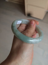 Load image into Gallery viewer, 57mm Certified 100% natural Type A light green/white  jadeite jade bangle BH49-0023