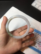 Load image into Gallery viewer, 57.3mm Certified Type A 100% Natural icy watery white purple black brown Jadeite Jade bangle BL74-7052