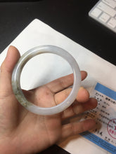Load image into Gallery viewer, 57.3mm Certified Type A 100% Natural icy watery white purple black brown Jadeite Jade bangle BL74-7052