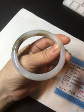 Load image into Gallery viewer, 57.3mm Certified Type A 100% Natural icy watery white purple black brown Jadeite Jade bangle BL74-7052