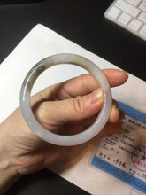 Load image into Gallery viewer, 57.3mm Certified Type A 100% Natural icy watery white purple black brown Jadeite Jade bangle BL74-7052