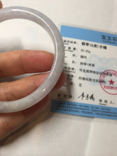 Load image into Gallery viewer, 51.5mm certified Type A 100% Natural light green purple white oval Jadeite Jade bangle PB180-9111
