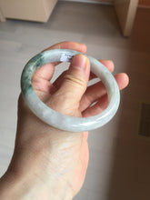 Load image into Gallery viewer, 58.7mm Certified Type A 100% Natural light green/white Jadeite Jade bangle BN15-7081